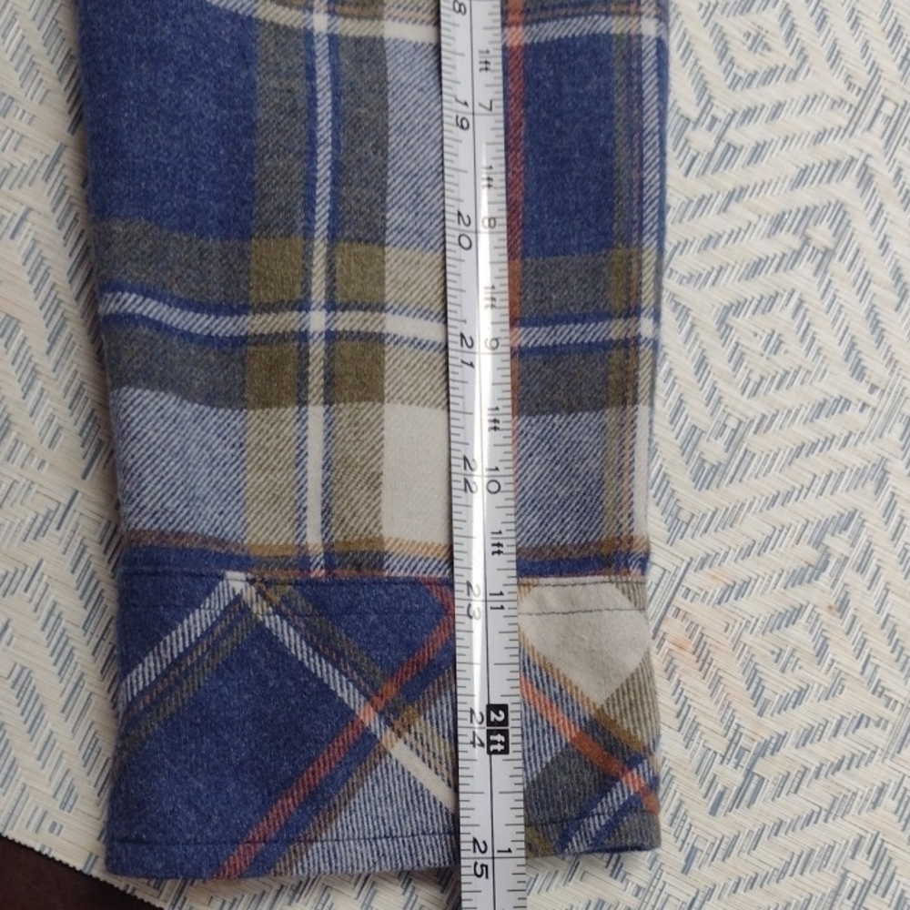 Roark Blue and Tan Plaid Casual Shirt - Picture 11 of 13